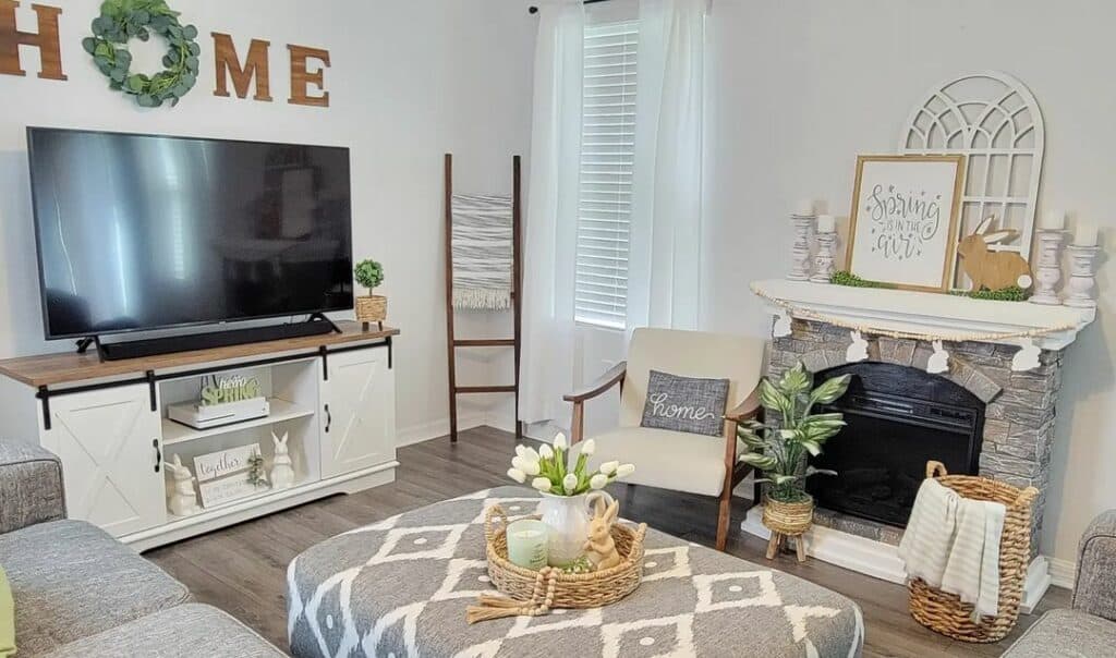 Spring Entertainment Center Décor