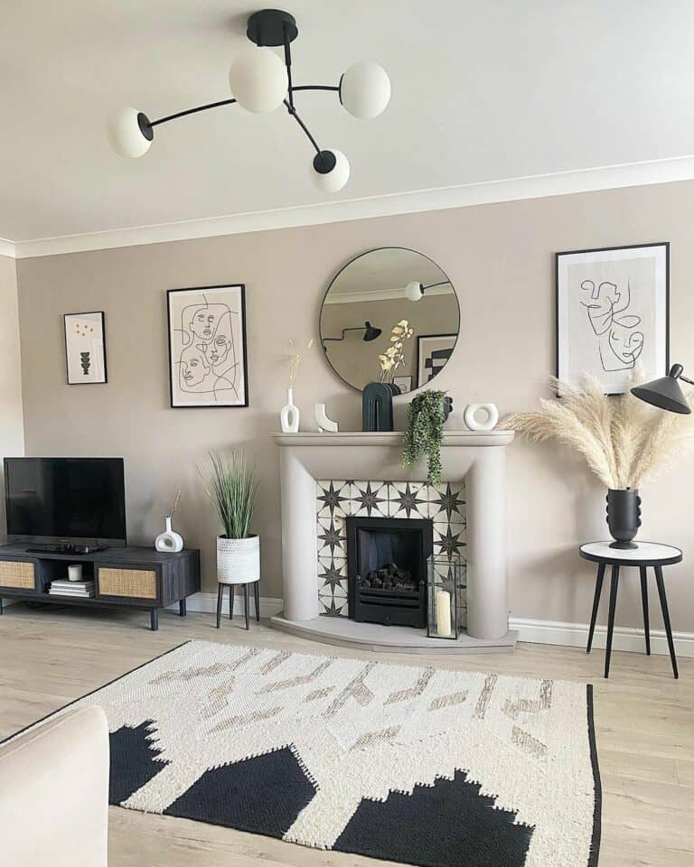 Sputnik Chandelier in a Boho Living Room