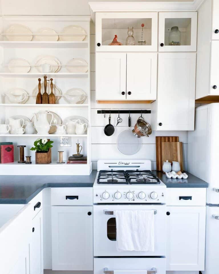 Tableware Arranged on a Kitchen Plate Rack