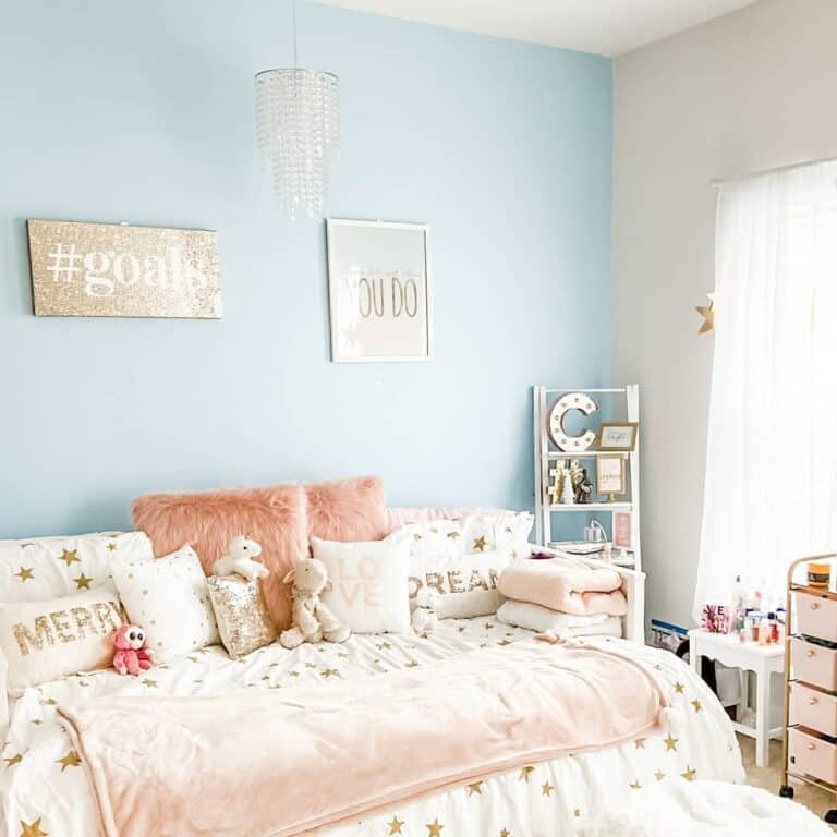 Tween Bedroom With Light Blue Walls