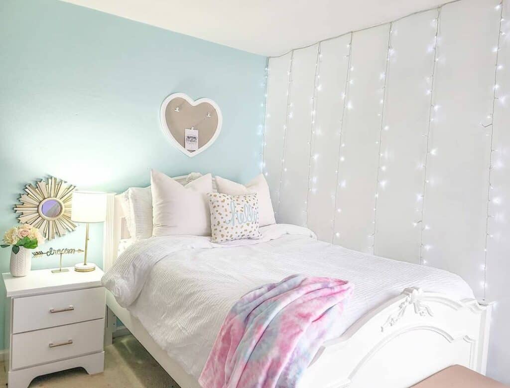 Twinkle Lights Beside an Accent Wall