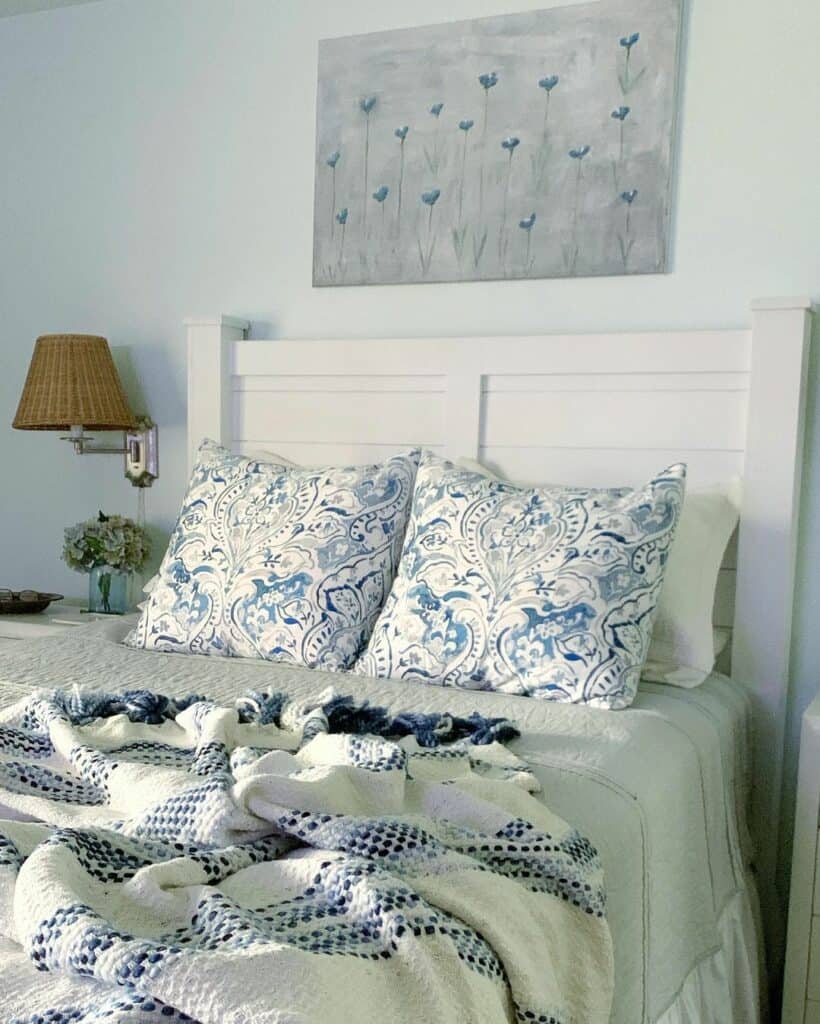 Use Paisley in a Blue and White Bedroom