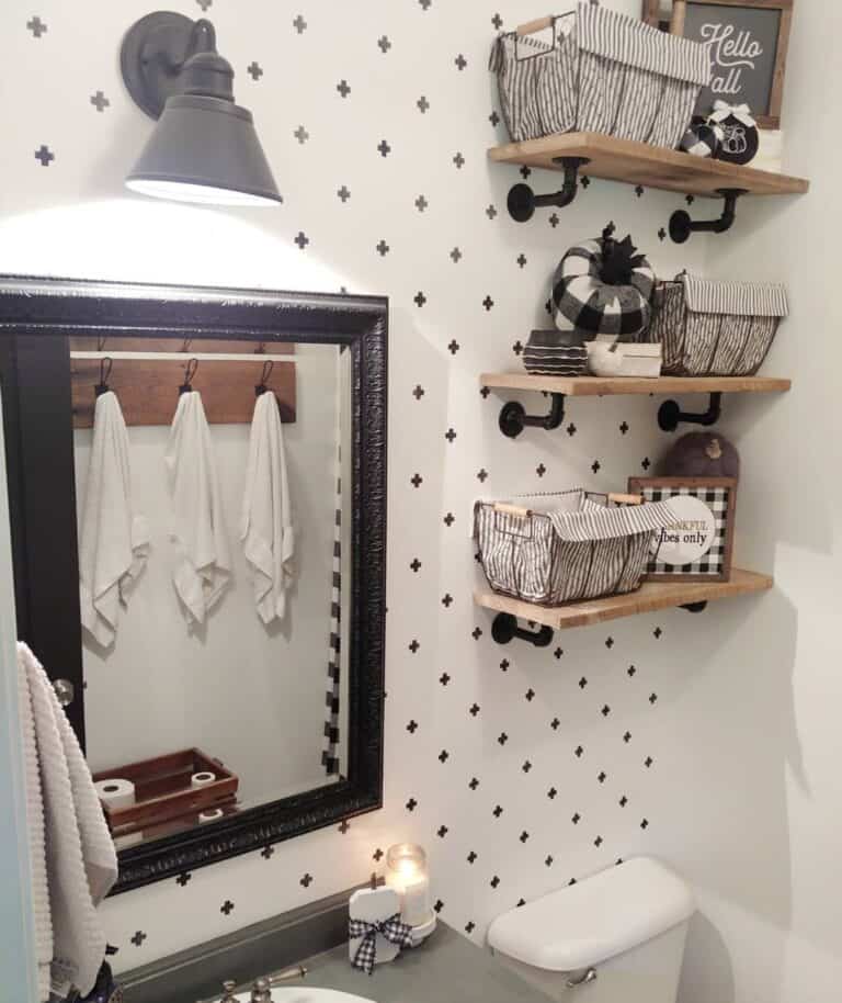 Utility Shelves on Wallpaper