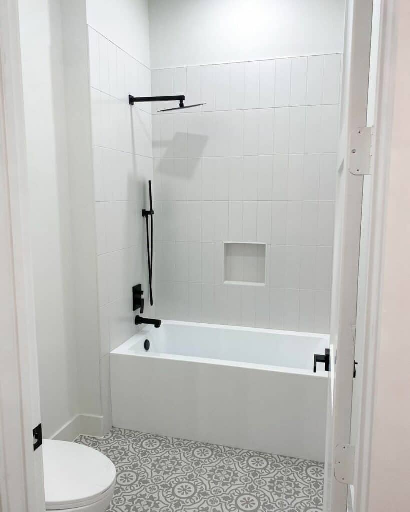 Vertical Subway Tile in Modern Bathroom