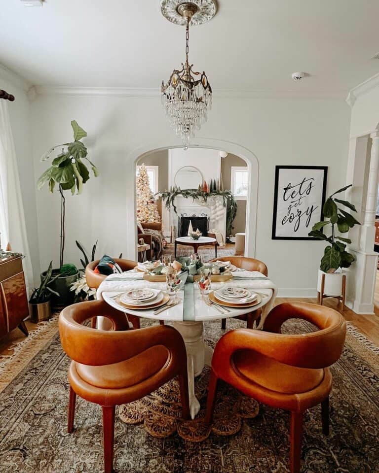 Warm Neutrals Bohemian Dining Tablescape