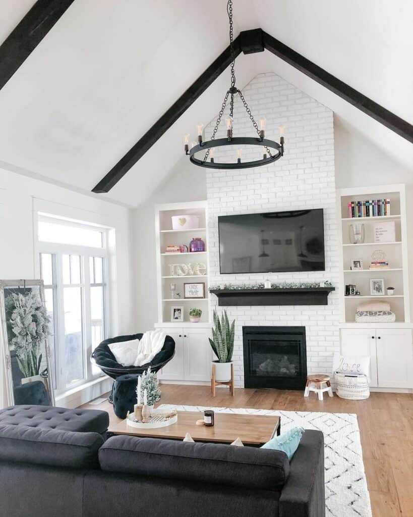 White Ceilings With Exposed Black Beams