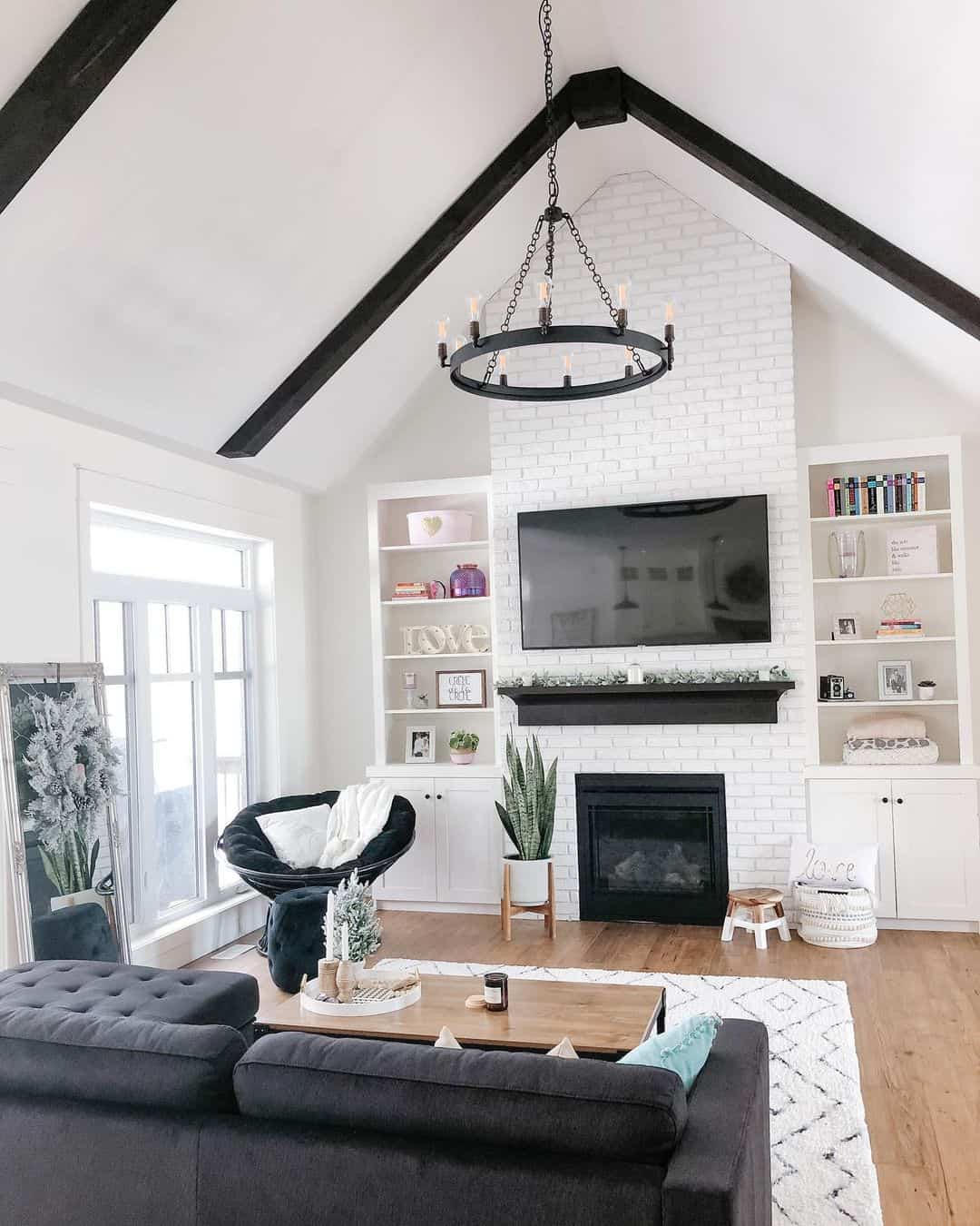 White Ceilings With Exposed Black Beams Soul & Lane