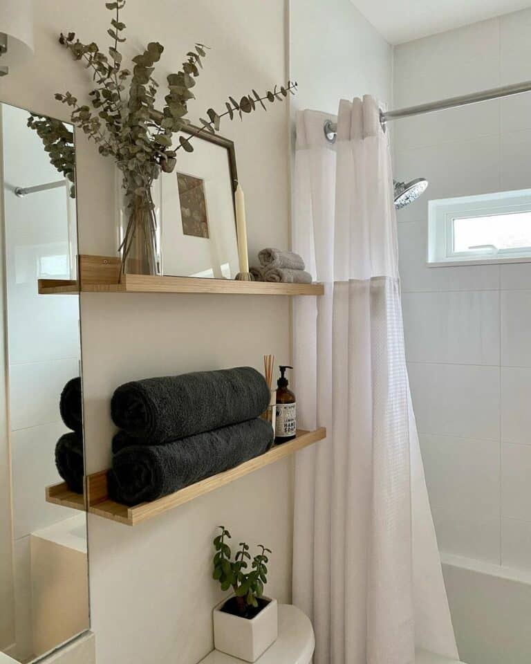 White Chiffon Elegant Shower Curtain Ideas