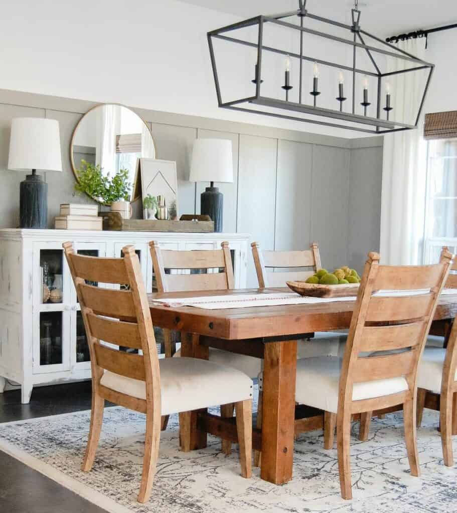 White Sideboard Against Board and Batten Walls