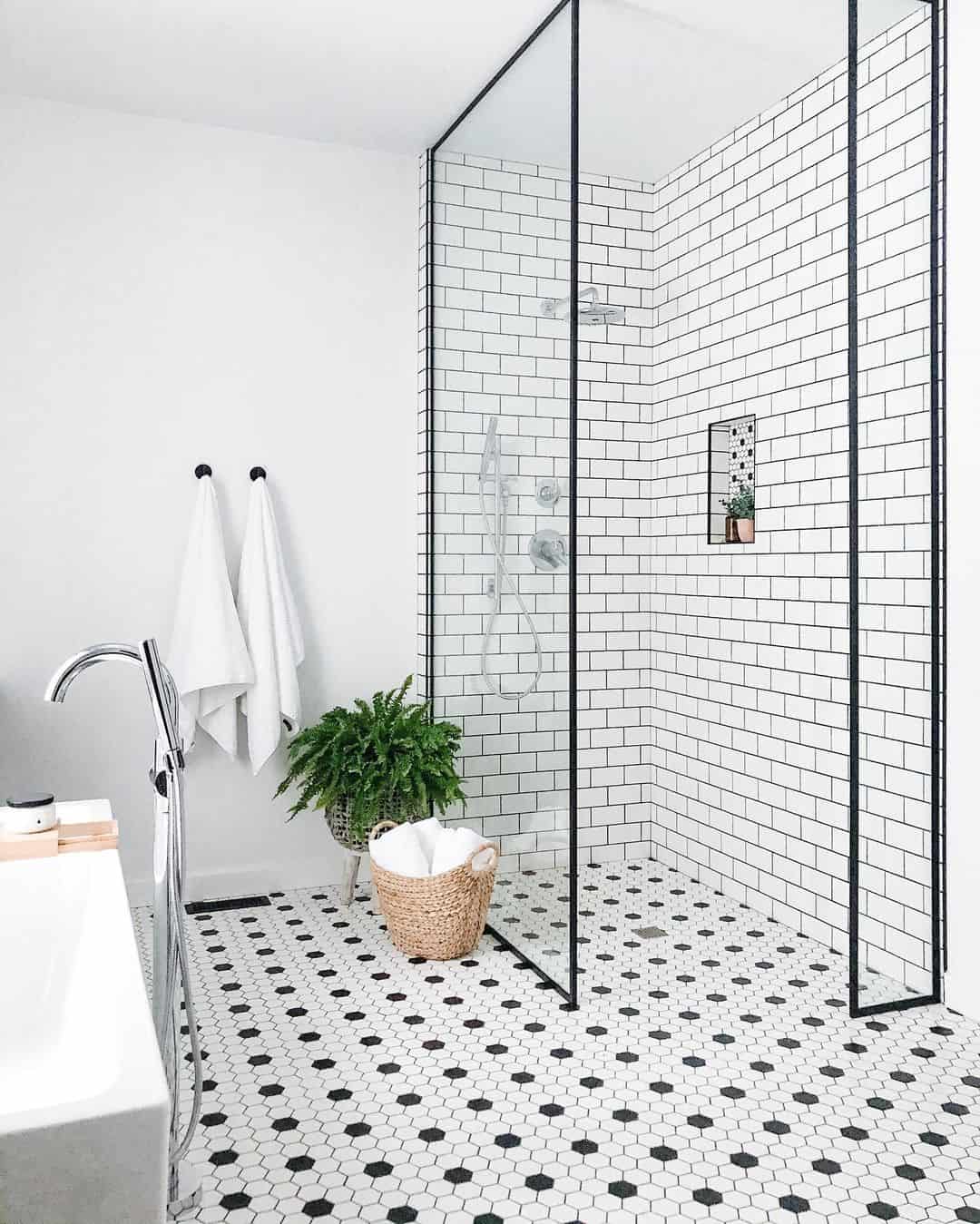 White Subway Tile on the Shower Walls Soul & Lane
