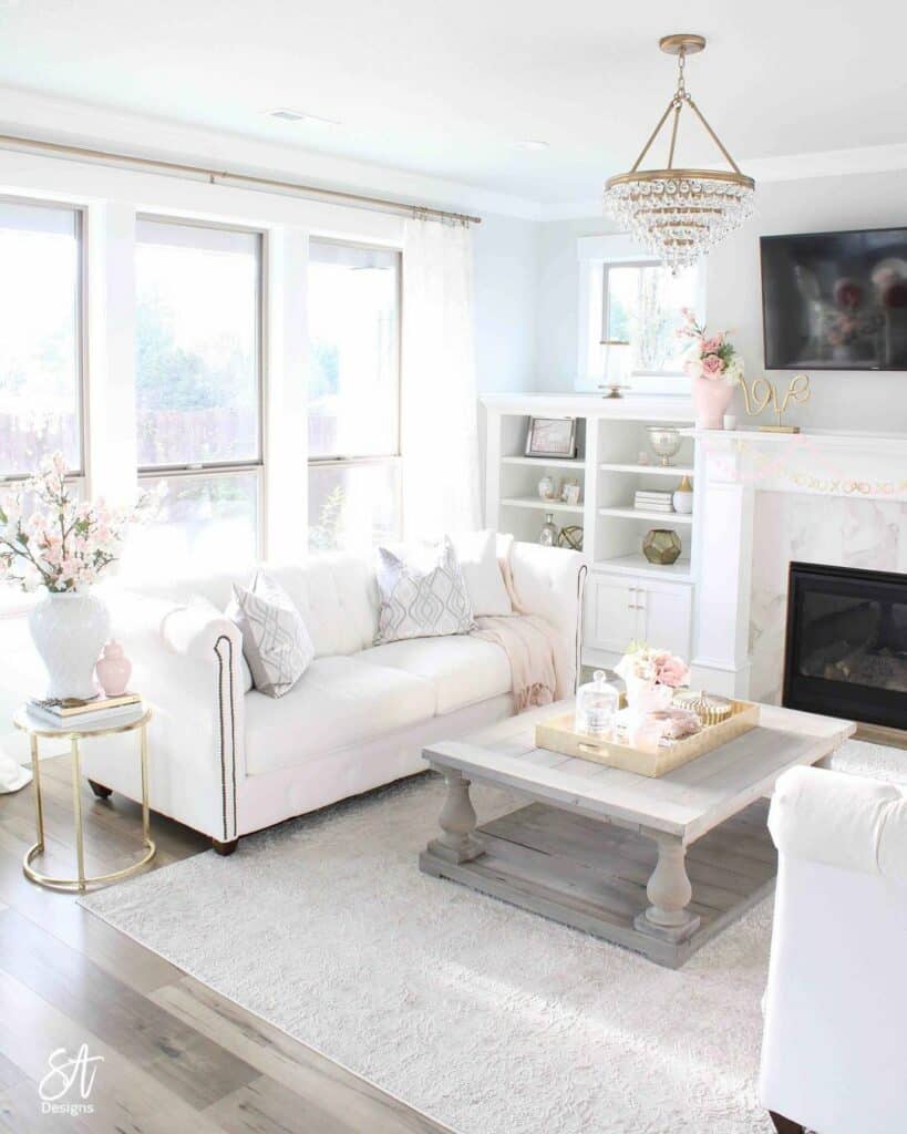 White and Refined Living Room