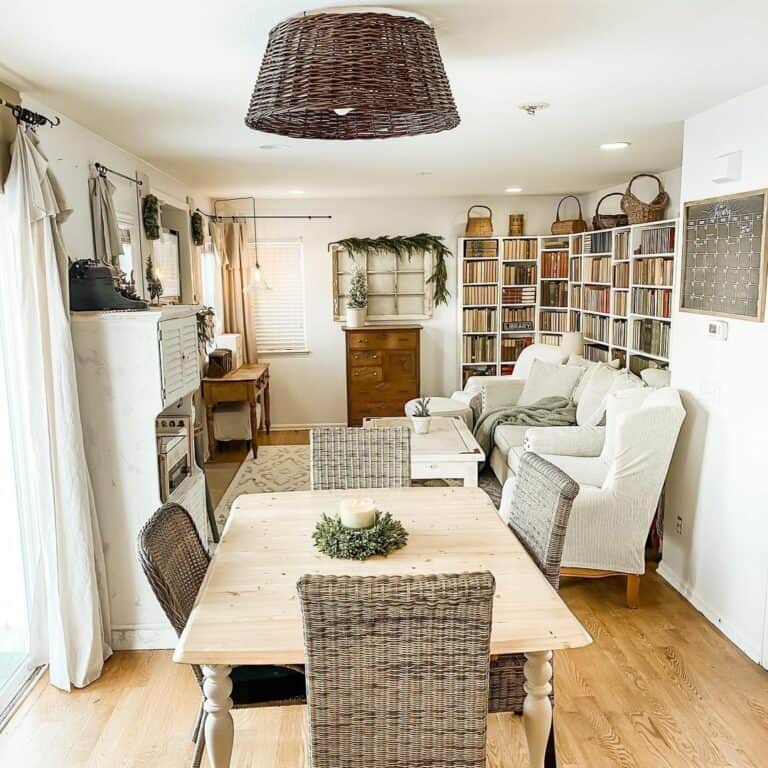 Wicker Accessories in Country Dining Room