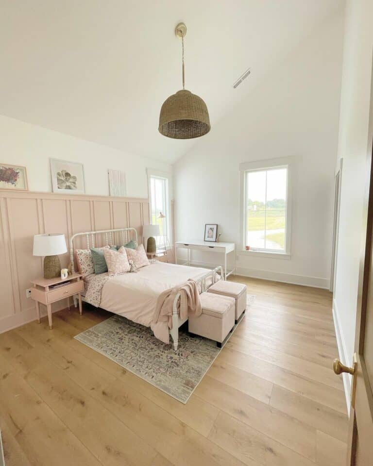Wide Plank Bedroom Flooring for a Girl's Room