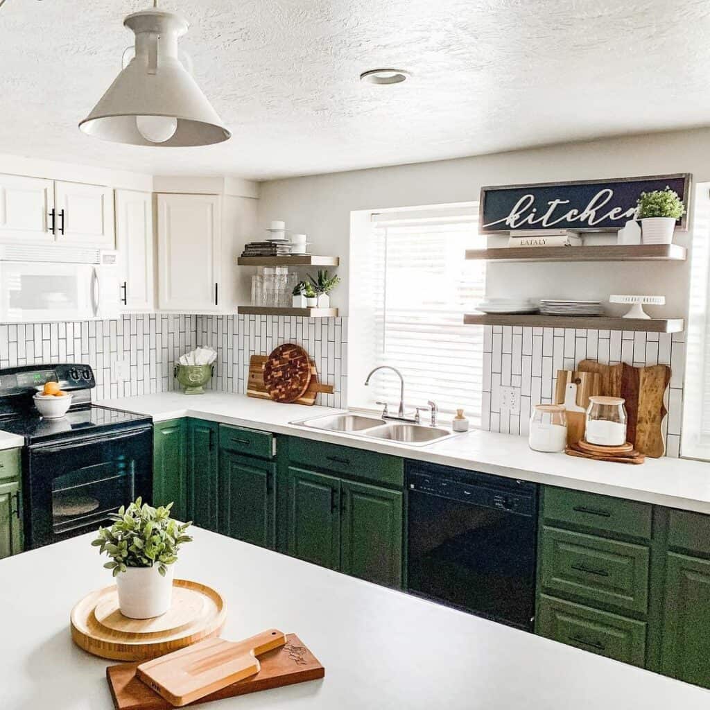 Wood Floating Kitchen Shelves