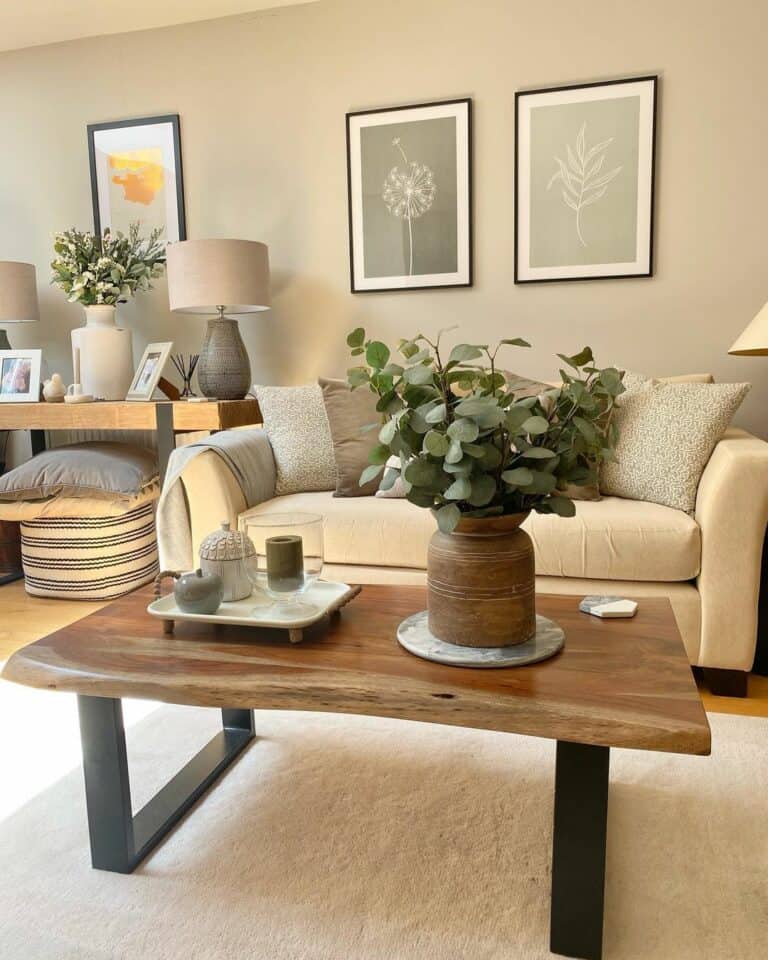 Wooden Living Room Console Table