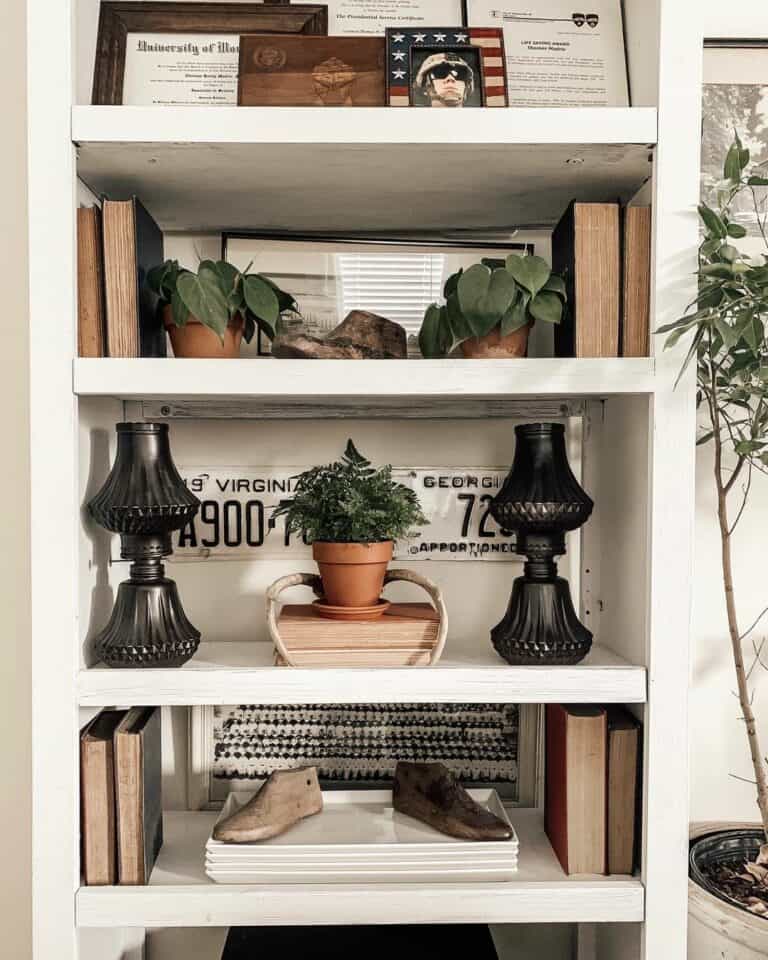 Bookshelf Organization Ideas Displayed on White Shelves