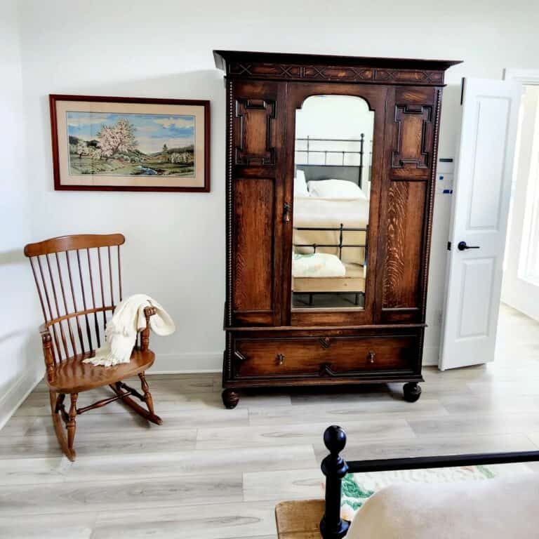 Antique Dresser in Farmhouse Bedroom