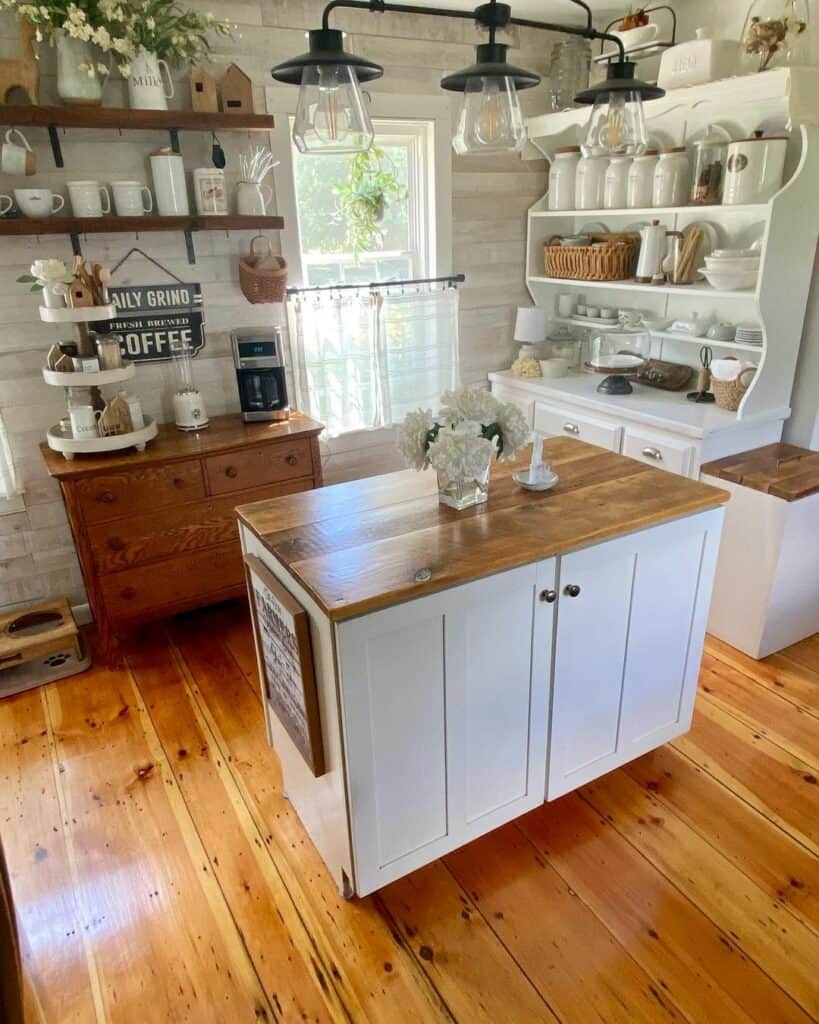 Antique Kitchen With Open Shelving