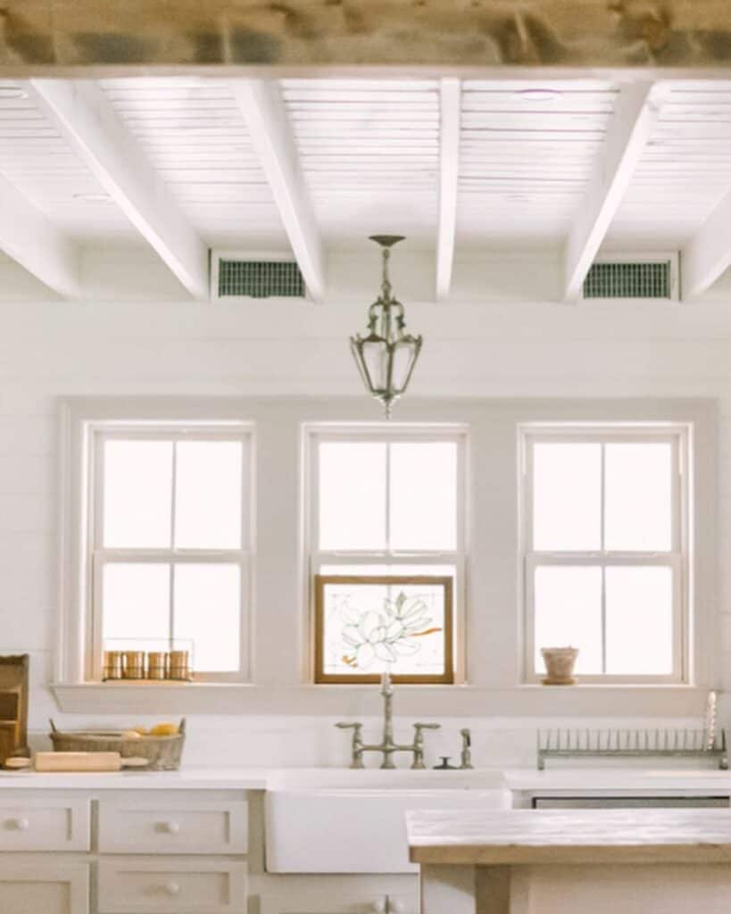 Antique Wood Ceilings in a Vintage Kitchen