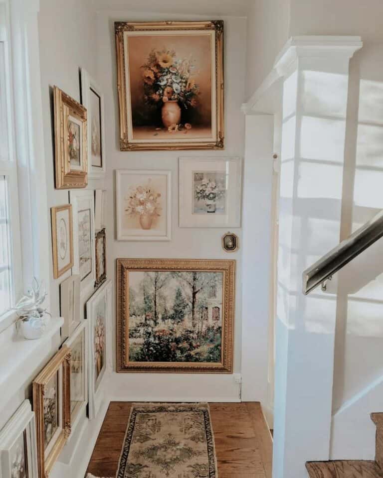 Art Gallery Wall With Assorted Frames
