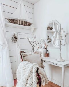 Beach Cottage Room With Decorative Boat