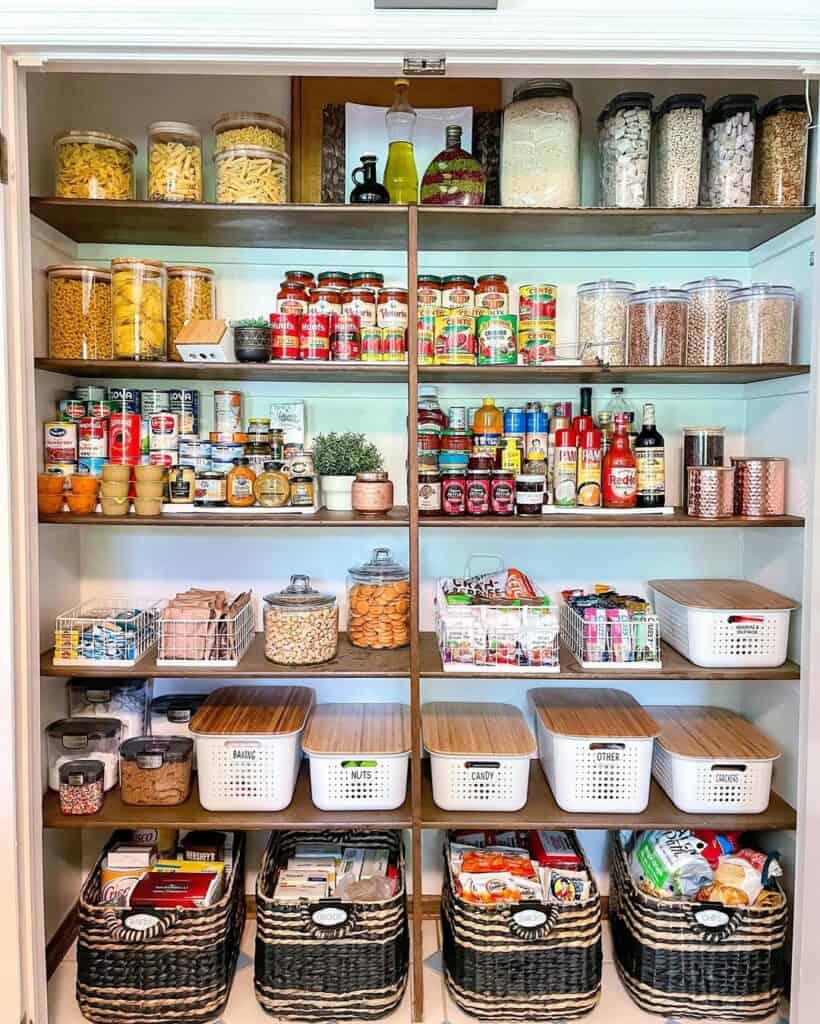 Beautiful Pantry With White Shiplap Walls