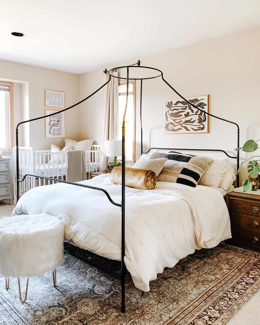Bedroom With Black Metal Canopy Bed Soul & Lane