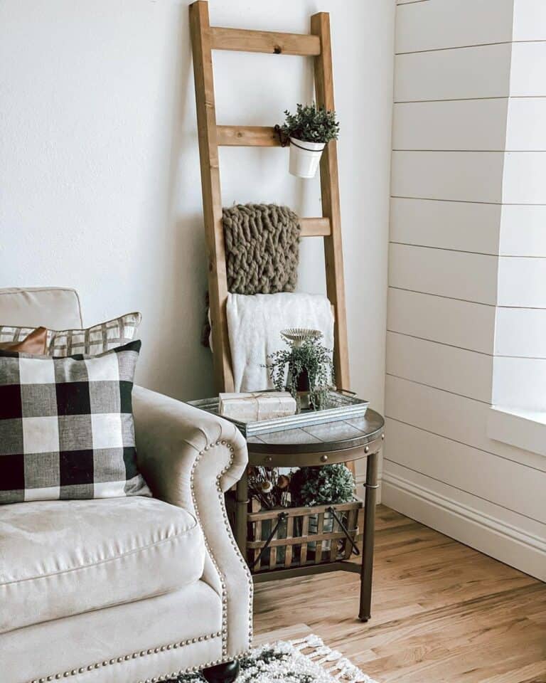 Black and Bronze Farmhouse End Table