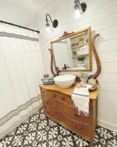 Black and White Mosaic Bathroom Floor Tile