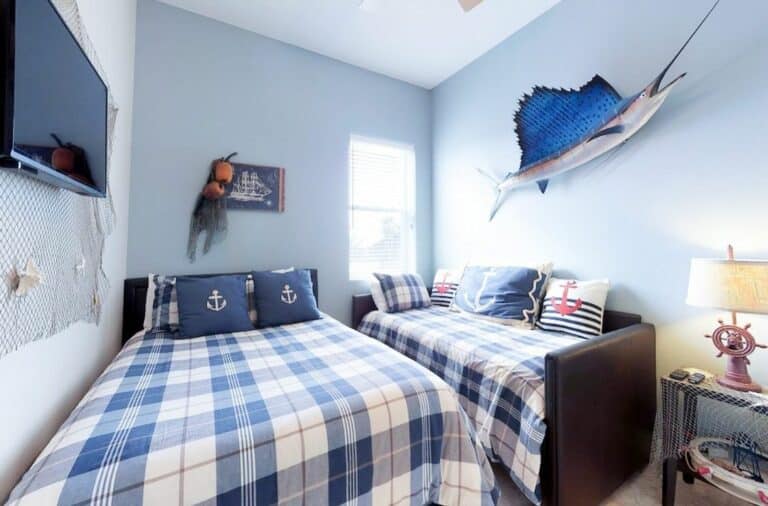 Blue Boy's Room With Nautical Decorations