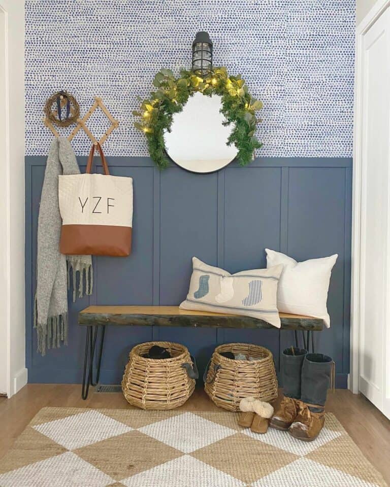 Blue Farmhouse Accent Wall Design