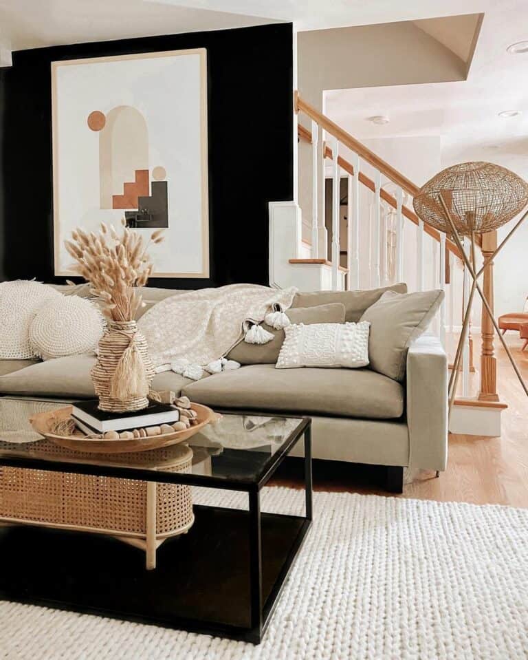 Boho Black Southwestern Bohemian Living Room