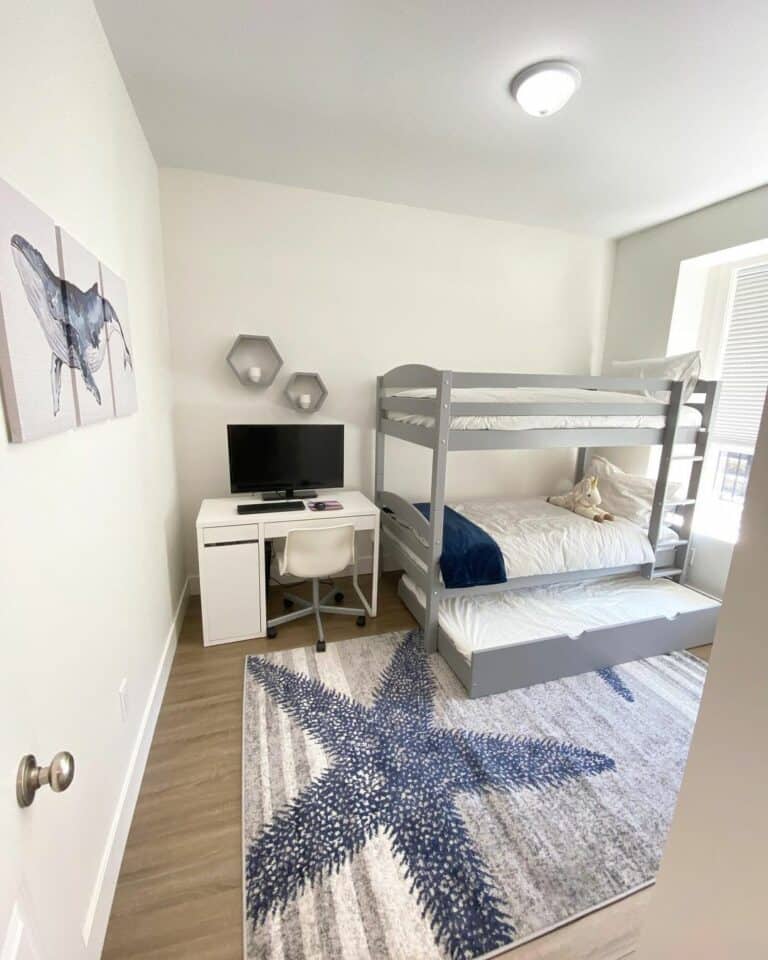 Boy's Bedroom With Beach Inspired Area Rug