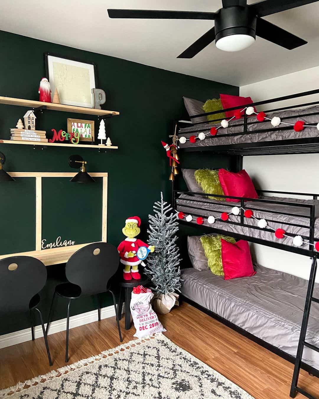 Boy's Bedroom With Black Triple Bunk Bed Soul & Lane