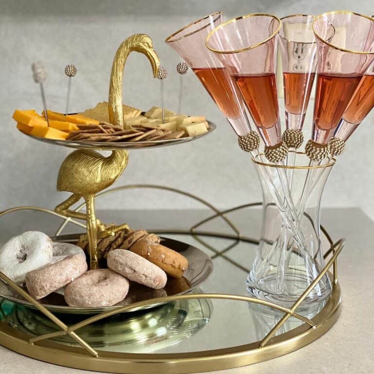 Brass Serving Tray With Flutes
