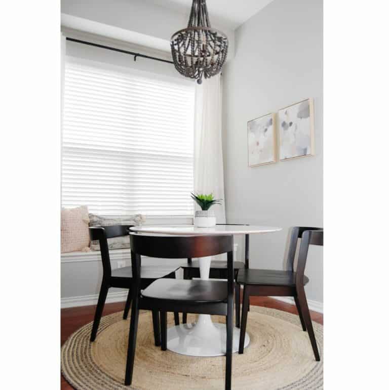 Breakfast Nook With White Modern Dining Table