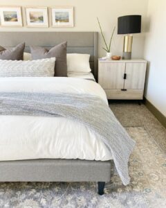 Creamy White Walls With Gray Bedframe