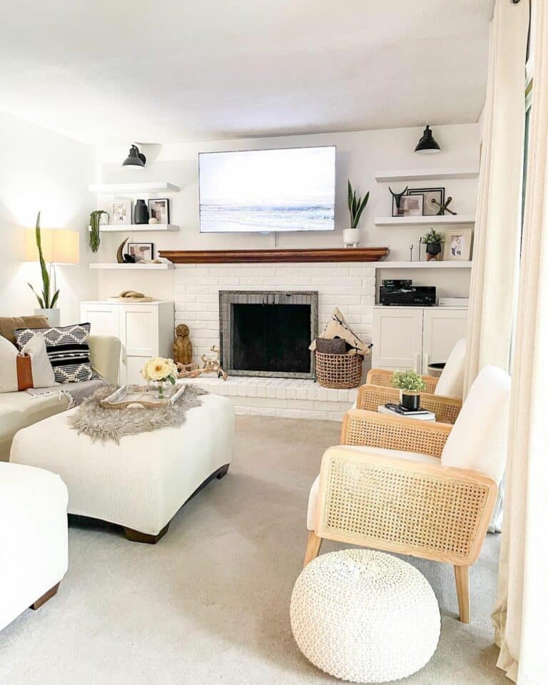 DIY Built-in Fireplace Shelving