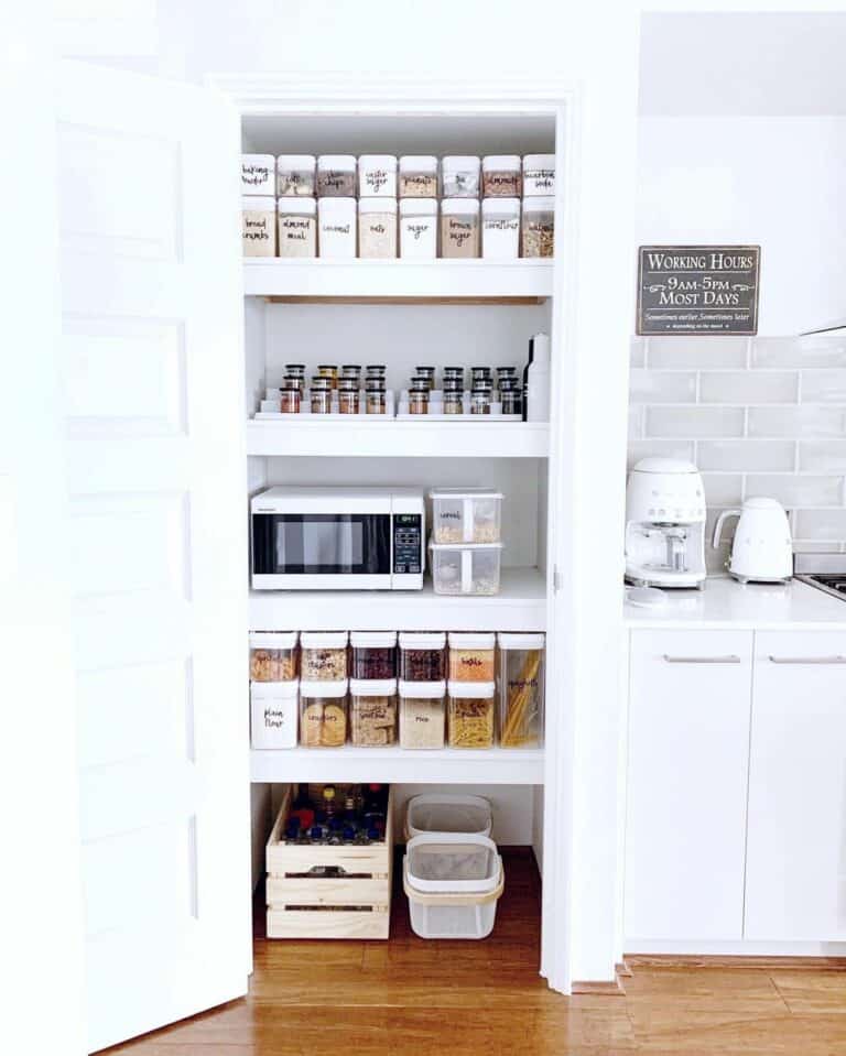 Dreamy White Kitchen With Organized Pantry