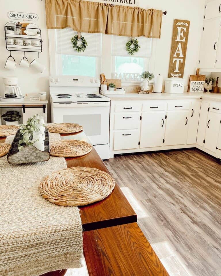 Eat-in Kitchen With Vintage Cabinetry