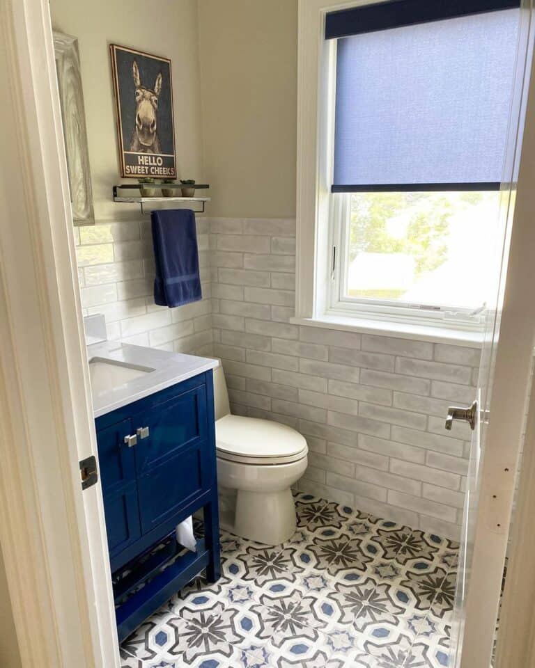 Encaustic Cement Bathroom Floor Tile Idea