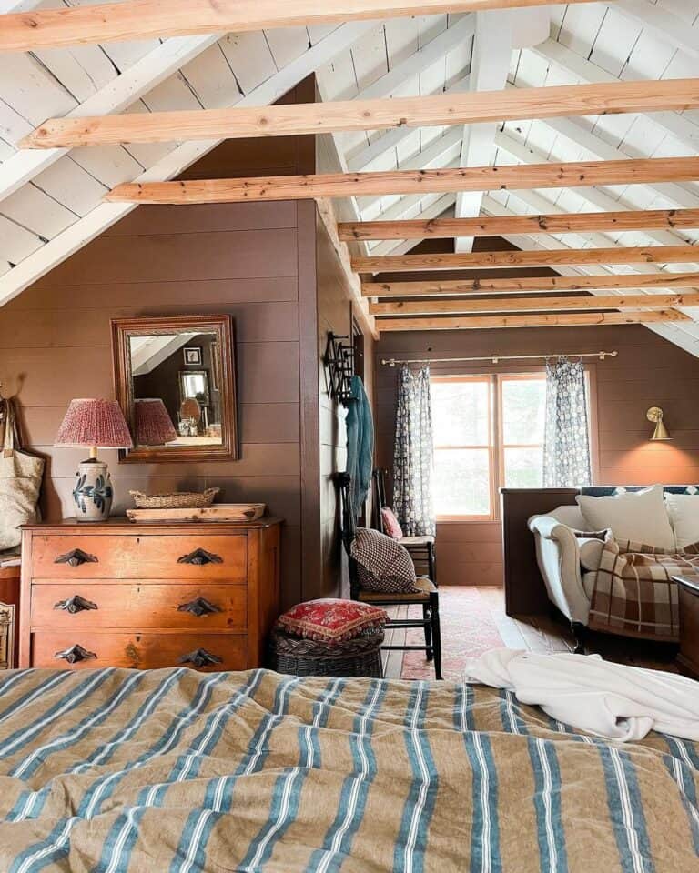 English Country-style Attic Bedroom