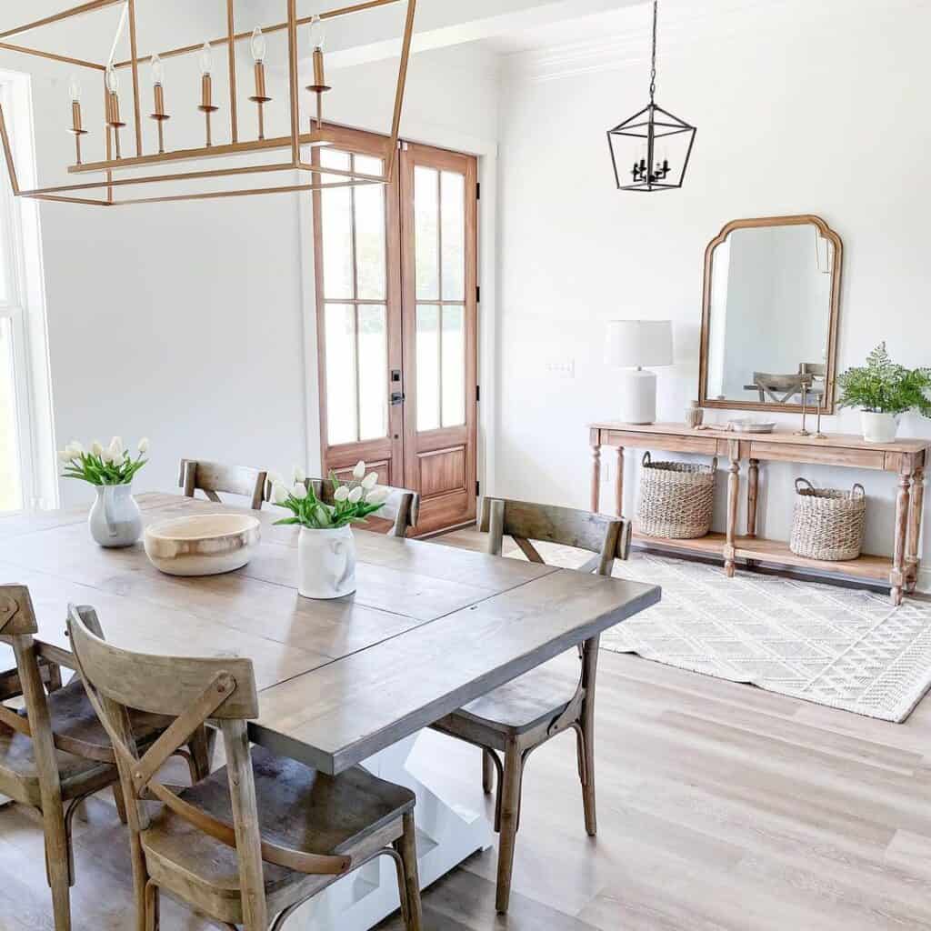 Entrance Hall With Wooden Entryway Table