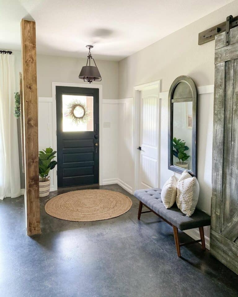 Entryway With Bronze Pendant Light