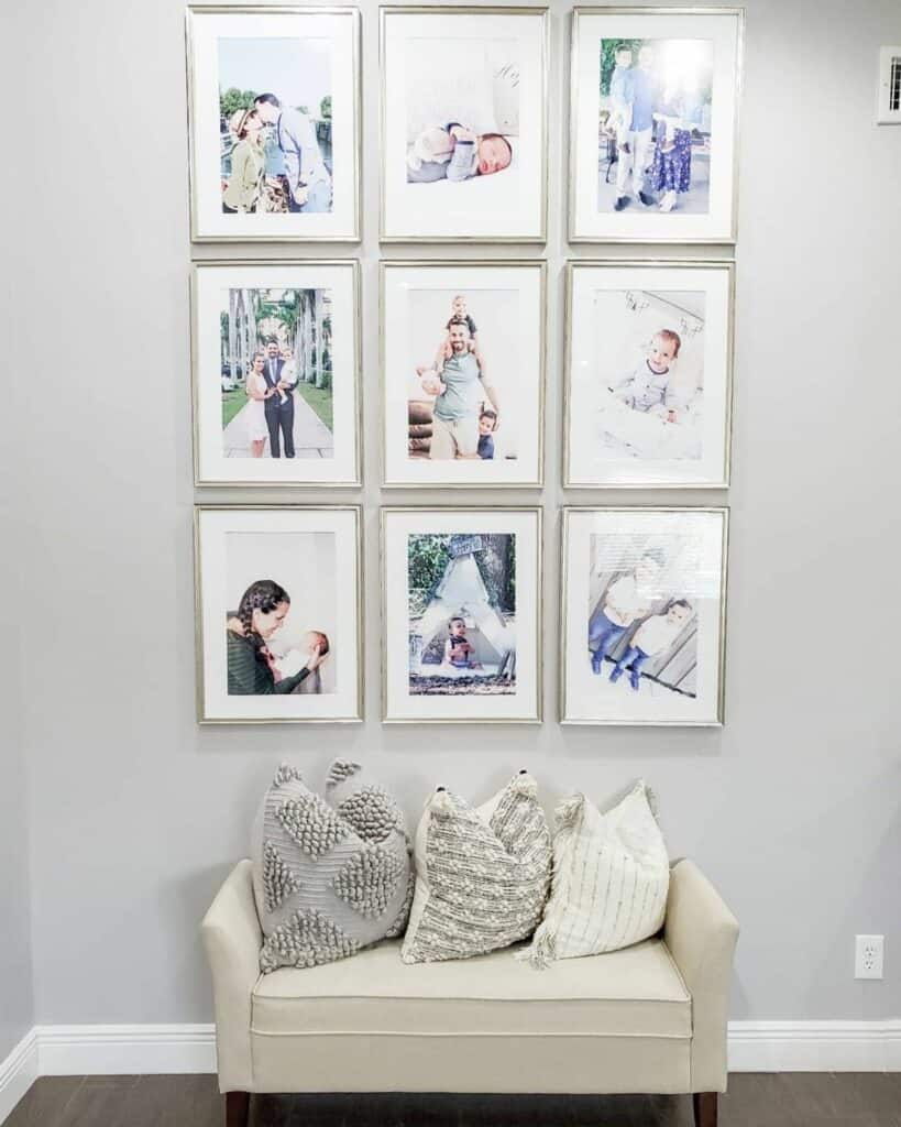 Family Photos on White Wall