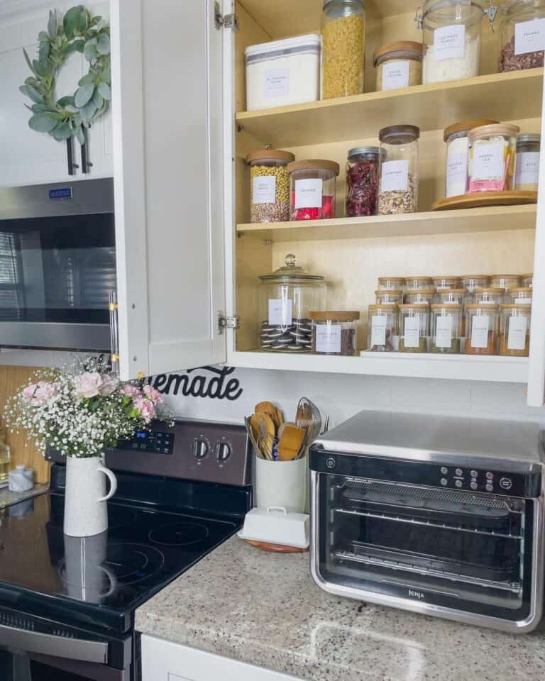 Farmhouse Kitchen With White Shaker Cabinets