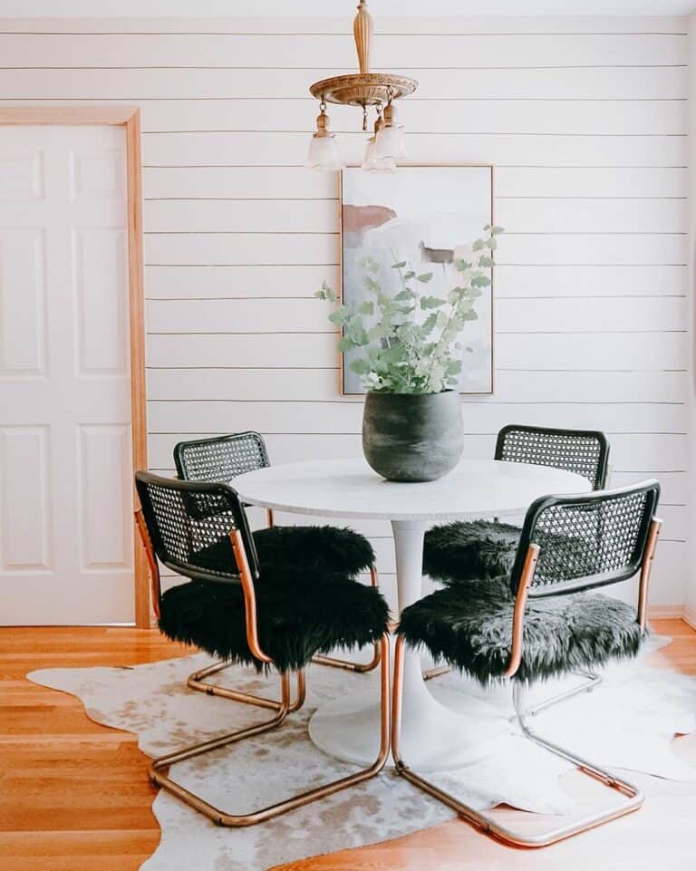 Feminine Dining Room With Glamorous Accents