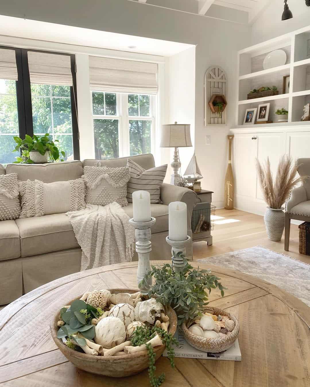 French Country Living Room With Round Coffee Table Soul & Lane