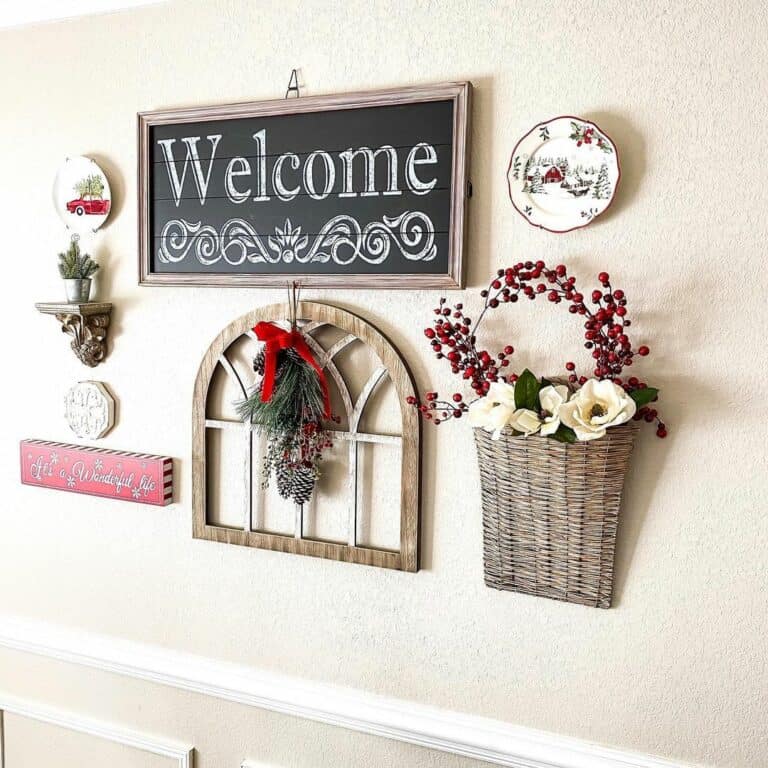 Gallery Wall With Black Welcome Sign