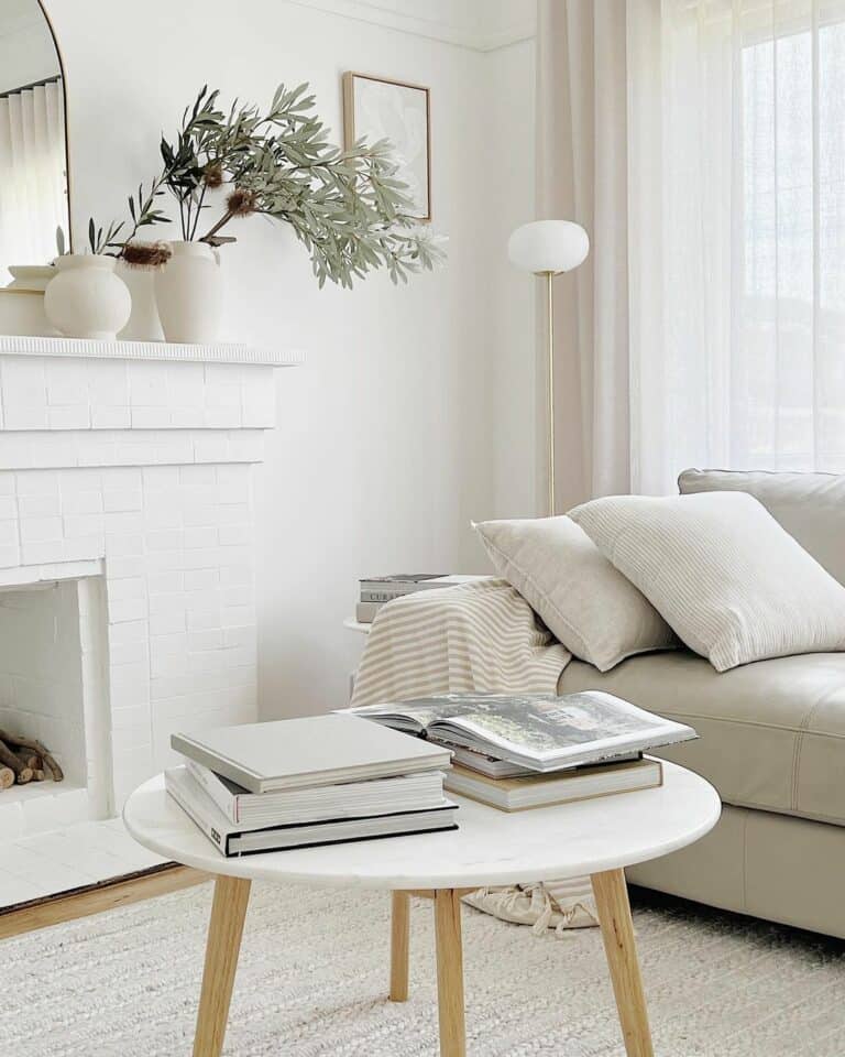 Gold and White Contemporary Living Room